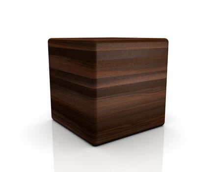 3D Wooden Cube Rounded - Oak Moor