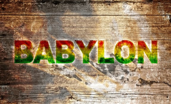 Wooden Sign - Babylon Text