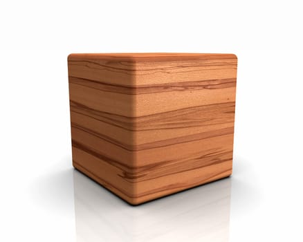 3D Wooden Cube Rounded - Beech Core