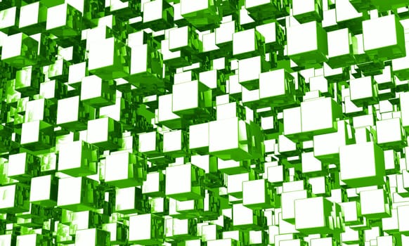 Mega cubes background green 01