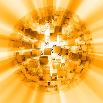 3D explosion gold white