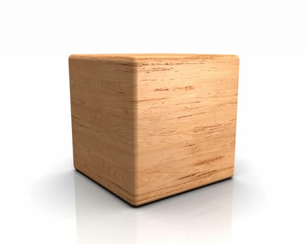 3D Wooden Cube Rounded - Birch Burl