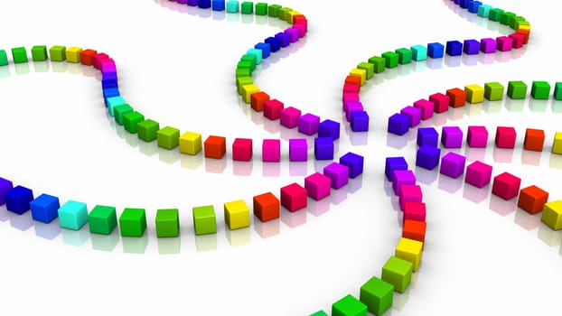 Cube spiral colorful