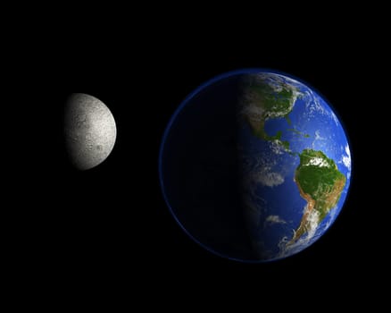 Earth and the Moon - America