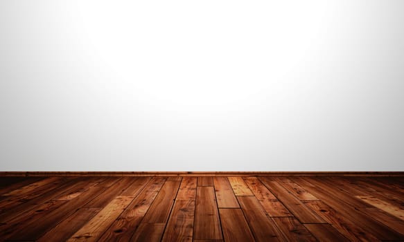 White Wall with Wooden Floor - Larch Antique