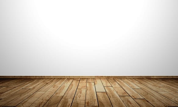White Wall with Wooden Floor - Birch Burl