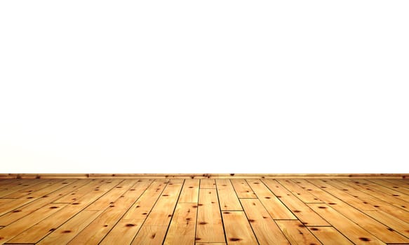 White wall with wooden floor - Stone pine
