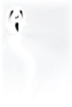 spooky background with ghost alike object flying around