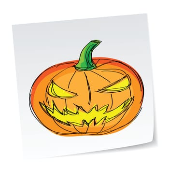 a note with hand-drawn halloween theme message- 1 of series