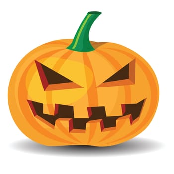 halloween pumpkin with evil grinning, vector format.