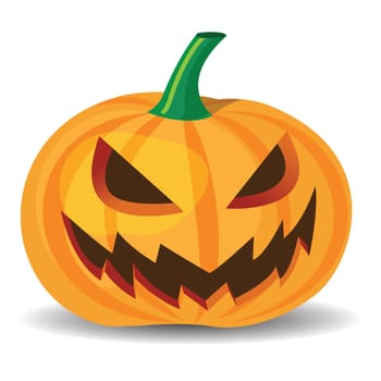 halloween pumpkin with evil grinning, vector format.