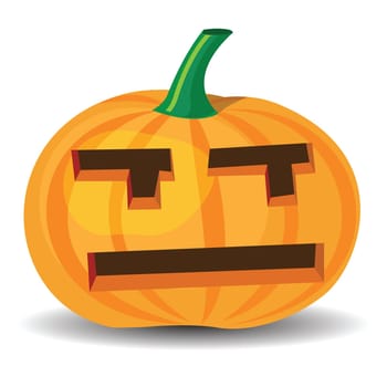 halloween pumpkin with angry expression, vector format.