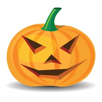 halloween pumpkin with evil grinning, vector format.