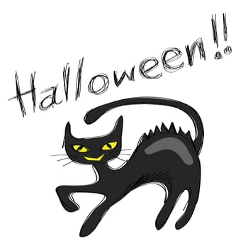 hand-drawn halloween theme message - 4 of series.