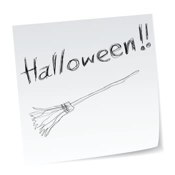 a note with hand-drawn halloween theme message - 7 of series.