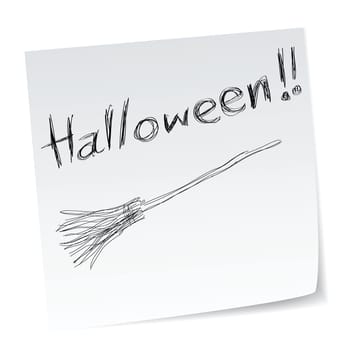 a note with hand-drawn halloween theme message - 7 of series.