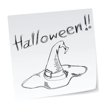 a note with hand-drawn halloween theme message - 6 of series.