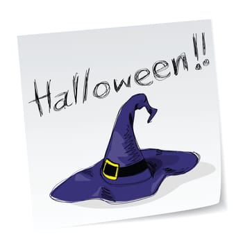 a note with hand-drawn halloween theme message - 6 of series.