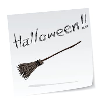 a note with hand-drawn halloween theme message - 7 of series.