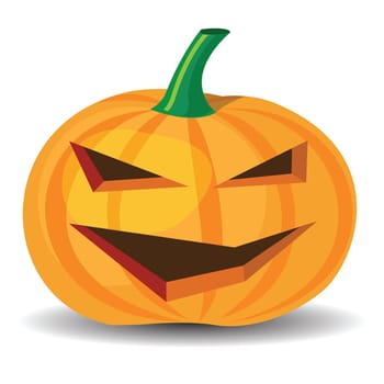 halloween pumpkin with evil grinning, vector format.