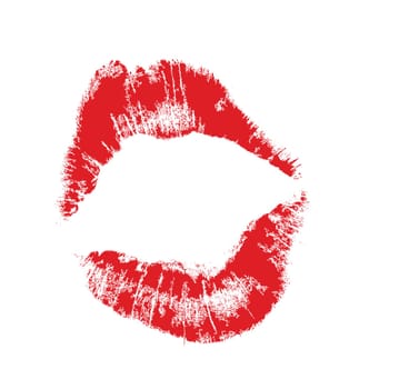 realistic lip mark in jpg and vector form, carefully transfered. isolated on white background.