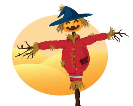 scarecrow cartoons for background related to harvest, agriculture, autumn and thanksgiving themed.