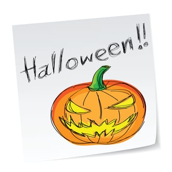 a note with hand-drawn halloween theme message- 1 of series