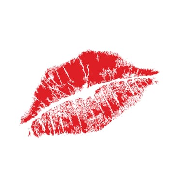 realistic lip mark in jpg and vector form, carefully transfered. isolated on white background.