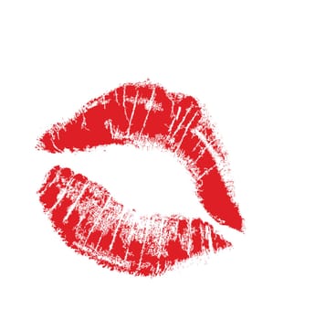 realistic lip mark in jpg and vector form, carefully transfered. isolated on white background.
