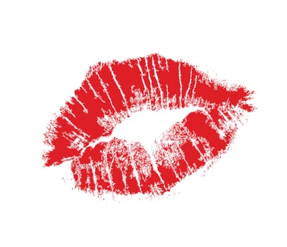 realistic lip mark in jpg and vector form, carefully transfered. isolated on white background.