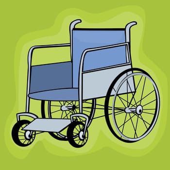 A clip art wheelchair icons over white background