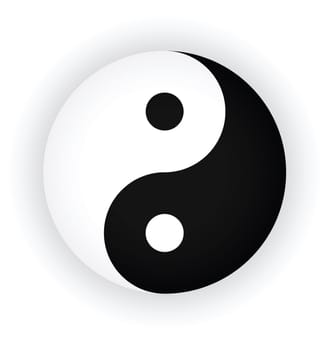 yin yang symbol as button or badge.