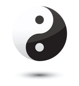 yin yang symbol as glossy icon.