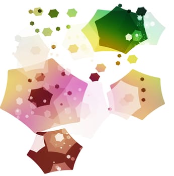 Fizzy and multicolored cubes in movement in an abstract and contemporary design