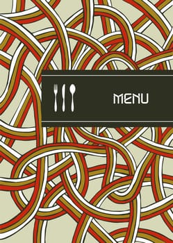 Fork, knife and spoon illustration background for food industry, menu, chocolate box, cover, label for wine.
