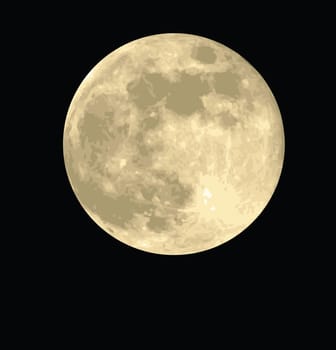 full moon with realistic textures, vector format is available.