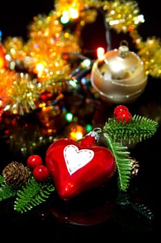 Christmas decoration with shiny glare