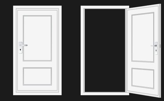 opened and closed door, for conceptual usage.