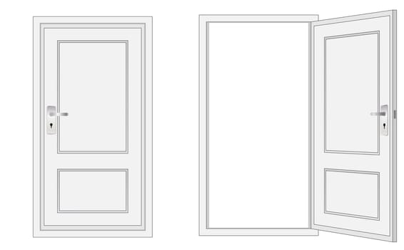 opened and closed door, for conceptual usage.