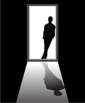 to illustrate a dream boy that appear in front of door.