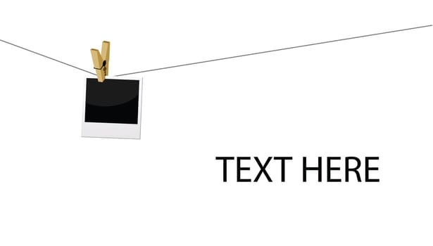 photo frame attached on a leash.