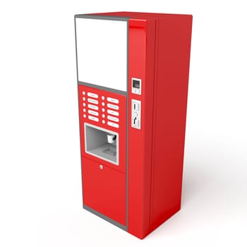 Coffee vending machine on white background, 3d image