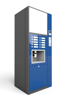 Coffee vending machine on white background