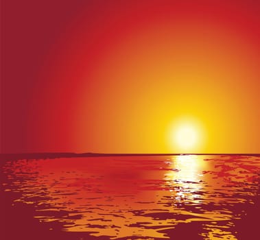 illustrations of sunset or sunrise from the sea, for spiritual backgrounds.