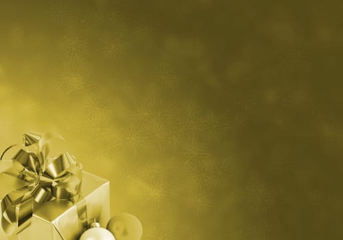 gold christmas background with many snowflakes