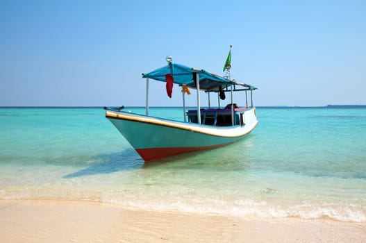 Boat on a beach in Karimunjawa, Indonesia