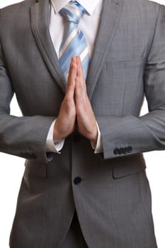 Business man hoping the markets finally go up