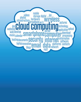 cloud computing concepts background, illustrations with copy space.
