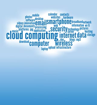 cloud computing concepts background, with copy space.