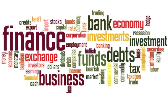finance background, with financial keywords random layout
